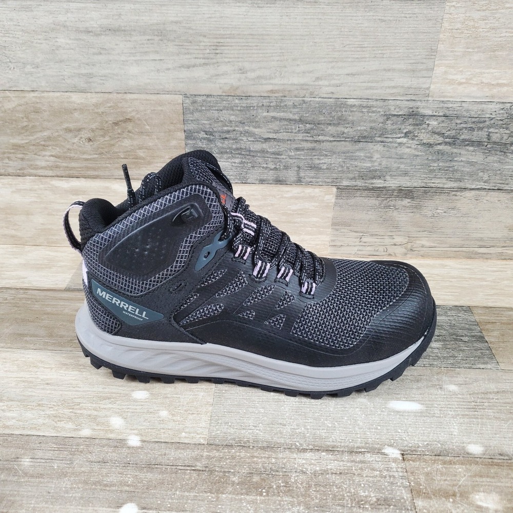 Merrell Antora 3 Mid Womens Work Boots Sz 7.5 M Black Waterproof Safety Toe